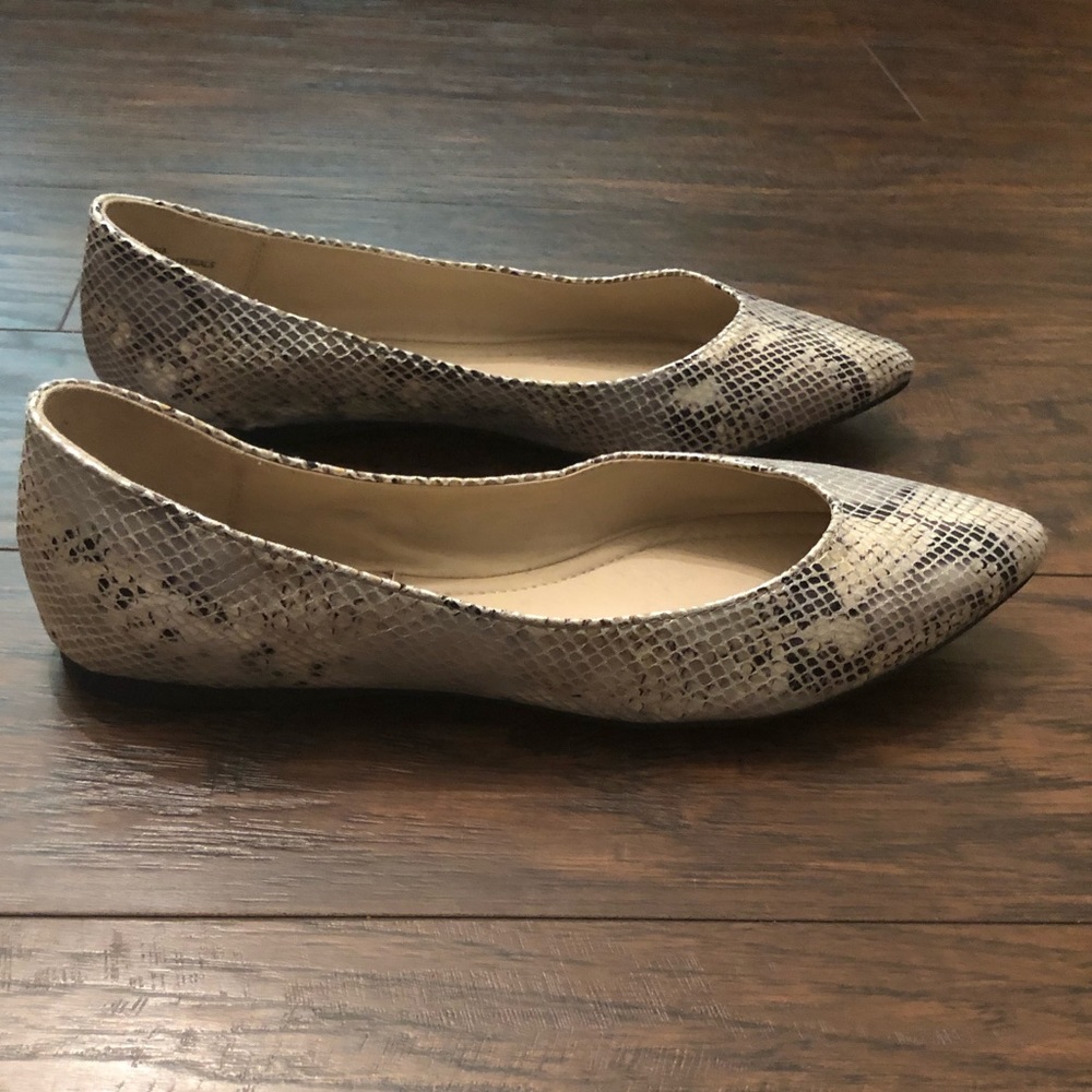 Women’s Size 10w snake skin flats